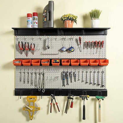 Ultrawall Pegboard Wall Organizer, 48 X 36 inch Garage Storage Pegboard with Hooks Storage Bins Tool Board Panel Tool Organizer, 72pcs