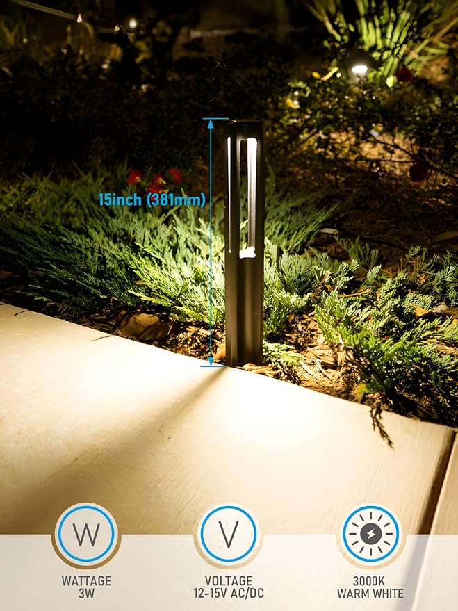 LEONLITE All-in-ONE LED Landscape Lighting Kit, 8-Pack Low Voltage Pathway Lights, 60W Transformer, 100FT 16/2 AWG Wire and Connectors, 12V Outdoor Landscape Path Lights, IP65 Waterproof, 3000K