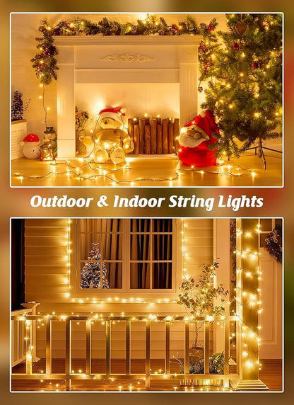 Brightown 2 Pack Solar String Lights Outdoor Waterproof, 80 FT 200 LED Solar Powered Christmas Lights with 8 Modes, Auto On/Off, Patio Lights for Outside Tree Garden Balcony Party Decor (Warm White)