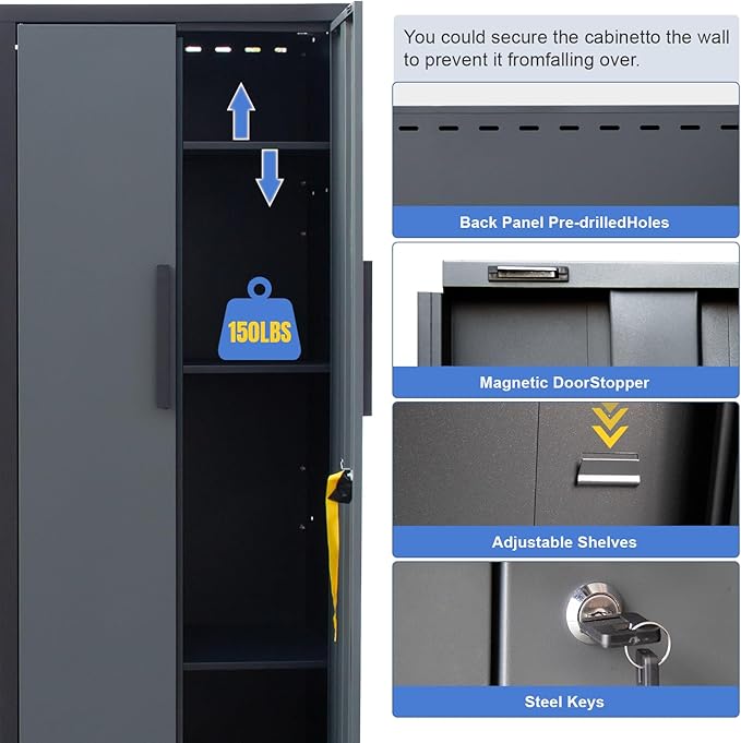 Garage Storage Cabinet System Corner Workshop Set 15-Pcs Garage Cabinets and Storage System for Tool Organization