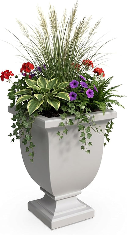 Mayne Augusta 26-Inch Tall Planter – Self-Watering, Weather-Resistant Planter for Flowers – Durable Indoor/Outdoor Design for Patio, Porch, or Entryway