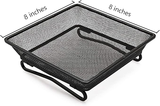 Ground Bird Feeder Tray 8 inches Square Platform Metal Mesh Seed Holder Outdoor Garden Decoration for Attracting Wild Birds