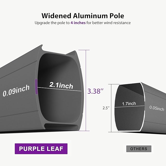 PURPLE LEAF Sunbrella Patio Umbrella 10' X 13' Outdoor Patio Rectangular Double Top Large Heavy Duty 360° Rotation Offset Umbrella for Outside Deck Backyard Garden Pool Spectrum Sand