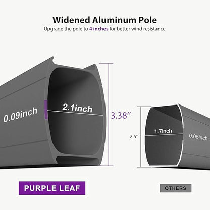 PURPLE LEAF Sunbrella Patio Umbrella 10' X 13' Outdoor Patio Rectangular Double Top Large Heavy Duty 360° Rotation Offset Umbrella for Outside Deck Backyard Garden Pool Spectrum Sand