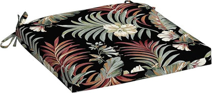 Arden Indoor/Outdoor Seat Or Rocking Chair Cushion, 19 x 18, Water Repellent, Rain Proof, Fade Resistant Cushion for Rocking Or Dining Chairs Simone Black Tropical