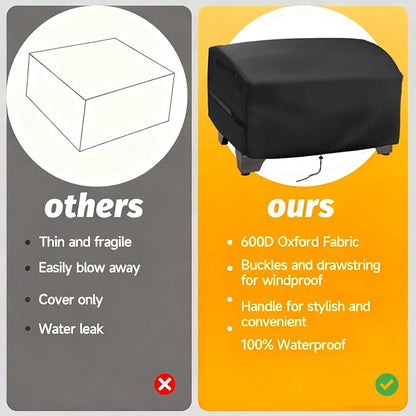 Tabletop Grill Cover for Cuisinart CPG-256 & CGG-306 Portable Electric Smoker, 8-in-1 Portable Wood Pellet Grill Cover for NXR 3 Burner Gas Grill, Waterproof Dustproof Cover for Grill Smoker