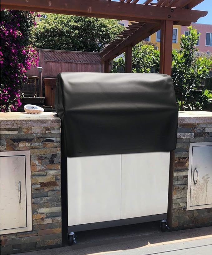 SHINESTAR 33 Inch Built-in Grill Cover for DCS, 600D Heavy Duty Waterproof Island Grill Top Cover with Vents & Click-Close Straps, Windproof BBQ Cover for Jenn-Air, Bull, Napoleon, Coyote and Weber