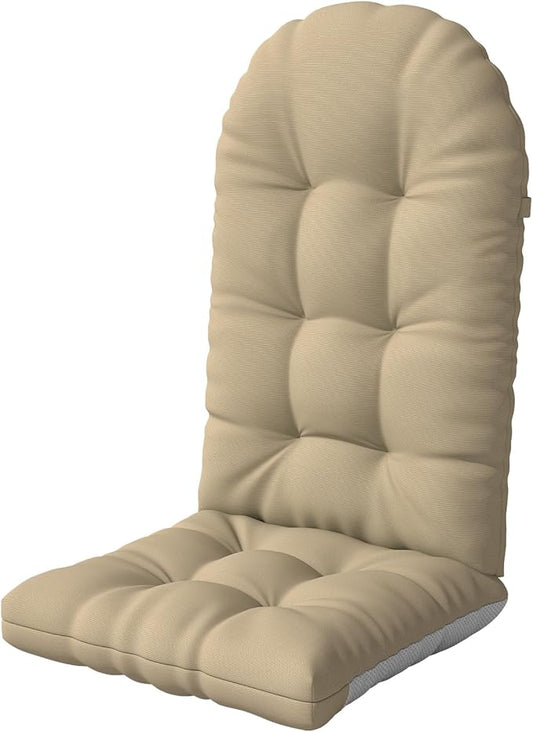 Adirondack Chair Cushion, Thickened Patio Chair Cushions with Ties, Waterproof and UV-Protected Rocking Chair Cushion for Indoor and Outdoor, Khaki.