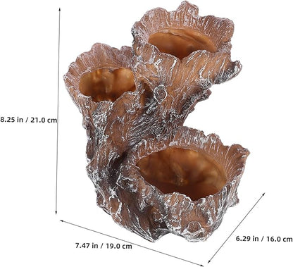 Yardwe Resin Simulation Tree Root Pot Bonsai Planter for Indoor Use Decorative Container for Artificial Plants Elegant Desktop Ornament for Home and Room