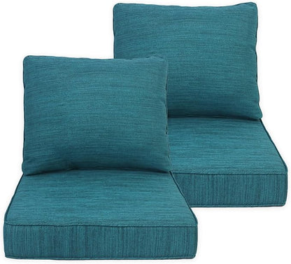 COZYVIDA Outdoor/Indoor 23.5x25 inch Deep Seat Patio Cushions Set of 2 Resilient Foam Filling Water Repellent Stain-Resistant UV Resistant Weather Resistant Patio Cushions Malachite