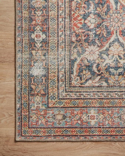 Loloi Amber Lewis Georgie Collection GER-01 Red/Navy 2'-6" x 9'-6", .19" Pile Height, Runner Rug