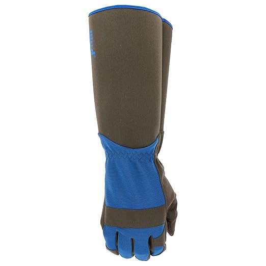 MUD Gauntlet Men's Synthetic Leather Palm with Extended Safety Cuff Garden Gloves, Silicone Fingertips, Padded Palm, Abrasion Resistant, Blue, Large/X-Large (MD53011BB-LXL)