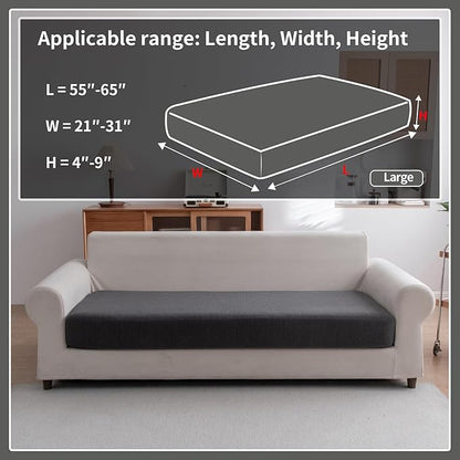 OHSIO Sectional Couch Covers, Wear Resistant Stretch Sofa Covers Washable Soft Couch Cushion Covers Anti Slip Furniture Protector Sofa Slipcovers for Pets (1 Piece Large Cover, Dark Gray)