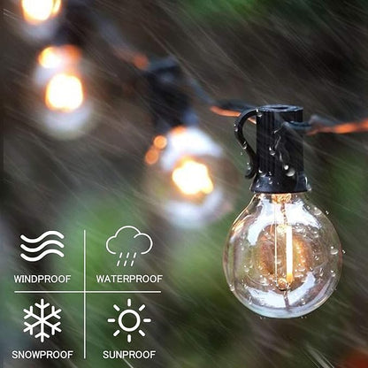 SUNTHIN Outdoor String Lights, 144FT(3x48FT) Patio Lights with G40 Shatterproof LED Bulbs, Hanging String Lights for Outside Backyard, Porch, Deck, Party, Garden