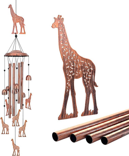 Giraffe Wind Chimes for Outside,Giraffe Gifts for Women Men/Memorial Gifts/Birthday Gift Metal windchimes Outdoors/Indoors,Garden Decor,Patio,Home,Porch,Yard Decorations