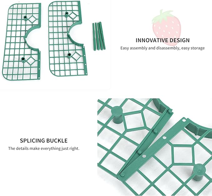 SooGree 5 Pack Strawberry Supports Garden Fruit Plant Cage Strawberry Holder Cradles Plastic Tray Keep Strawberries Off Rot and Dirt
