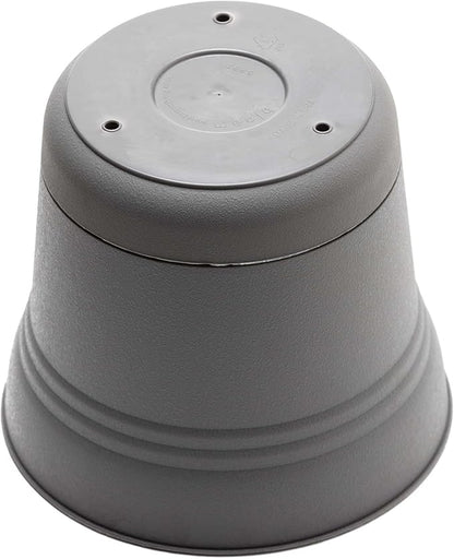 Bloem Saturn Round Planter with Saucer Tray: 12" - Charcoal - Durable Plastic Pot, Matte Finish, Removable Saucer, for Indoor & Outdoor Use, Gardening, 3 Gallon Capacity