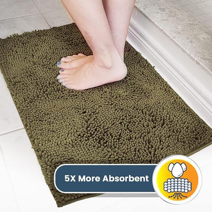 Muddy Mat® | Super Water Absorbent Door Mat Indoor, Microfiber Quick Dry Chenille Entryway Rug, Slip Resistant Front Door Mat, Indoor Mats for Entryway, Machine Washable Pet Rug, Sage 3ft x 4ft