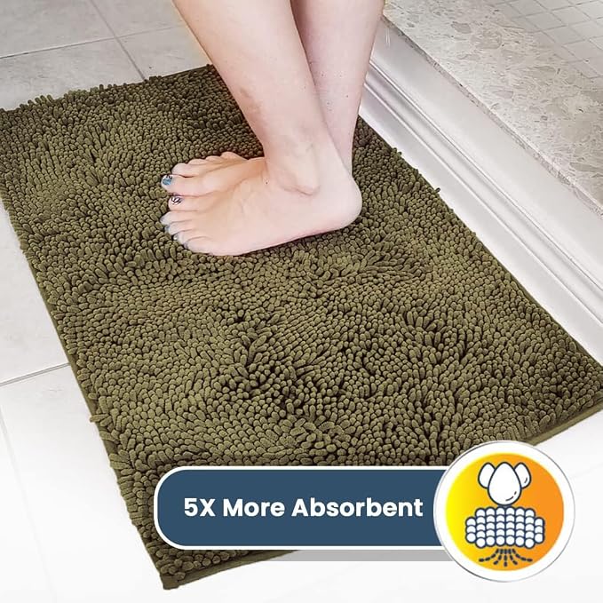 Muddy Mat® | Super Water Absorbent Door Mat Indoor, Microfiber Quick Dry Chenille Entryway Rug, Slip Resistant Front Door Mat, Indoor Mats for Entryway, Machine Washable Pet Rug, Sage 3ft x 3ft