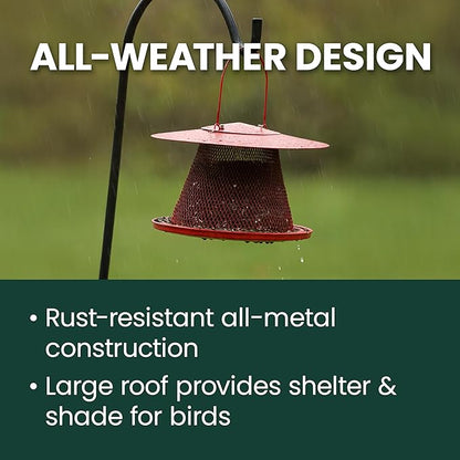 Perky-Pet Durable Wild Bird Feeder - 2.5 lb Seed Capacity - Feed up to 15 Birds at Once - Red, C00322 - Hanging Wild Bird Feeder for Outdoor Decor