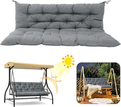 2/3 Seater Swing Replacement Cushion, Waterproof Porch Swing Cushions with Backrest, Thickened Bench Cushions for Outdoor Furniture, for Outdoor Patio Swing (Light Grey, 71 * 40in)