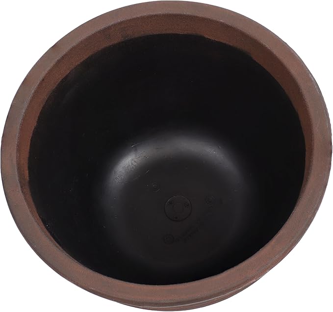 Sunnydaze Ribbed 13" Outdoor Plant Pot - Polyresin Double-Walled Planter for Indoor or Outdoor Use - Rust