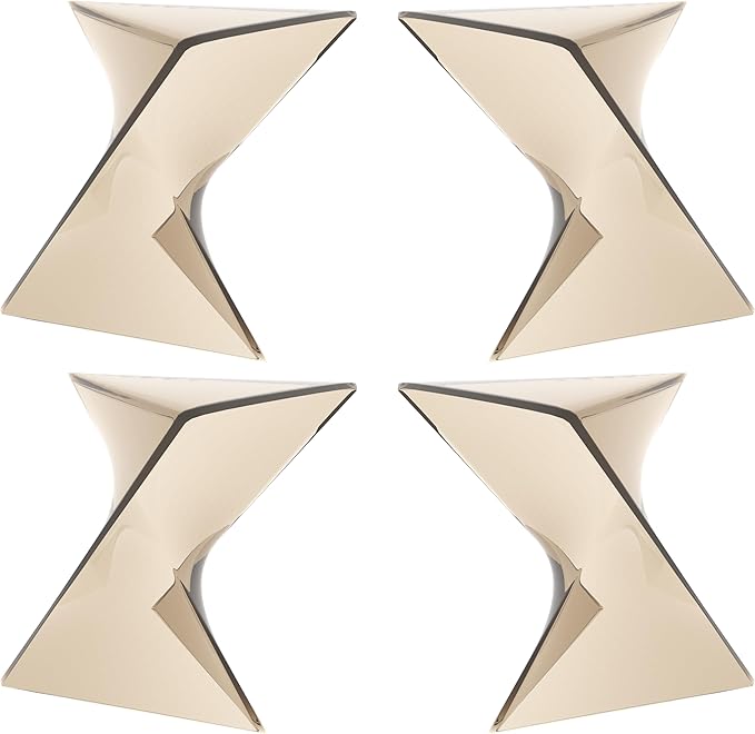LeisureMod 15.75" Stackable Weather-Resistant Plastic Triangular Side Table - Accent End Table for Indoor & Outdoor Use (Transparent Amber, Set of 4)
