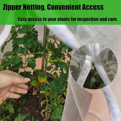 Gardtree 1PCS 6 × 7.8 FT Large Fruit Tree Netting Covers with Double Zipper & Drawstring, Garden Mesh Barrier for for Blueberry Bushes, Tomato & Citrus – Easy-Access Mesh Bird & Squirrel Barrier
