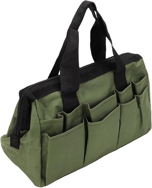Generic Garden Tool Bag Organizer Heavy Duty 600D Oxford Cloth Toolbox with 11 Pockets for Gardening Work Green