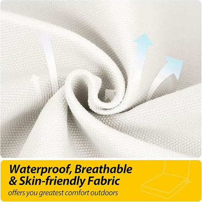 AAAAAcessories Outdoor Seat Cushions for Chairs, Fade-Resistant, Waterproof Patio Furniture Replacement Cushions, 24" x 24" x 5" + 24" x 19", Creamy White