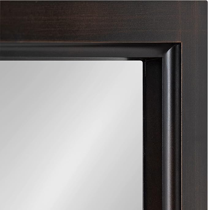 Kate and Laurel Cassat Window Wall Accent Mirror, 13" x 30", Dark Bronze, Rustic Windowpane Inspired Wall Decor