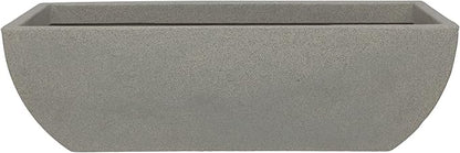 31.5" Wide Planter | Eco-Friendly Large Planter for Indoor or Outdoor Deck/Porch | Durable All-Weather Use Modern Pot for Shrubs, Flowers, Plants - Stone Granite