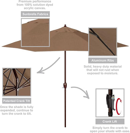 California Umbrella 9' Rd Sunbrella Aluminum Patio Umbrella