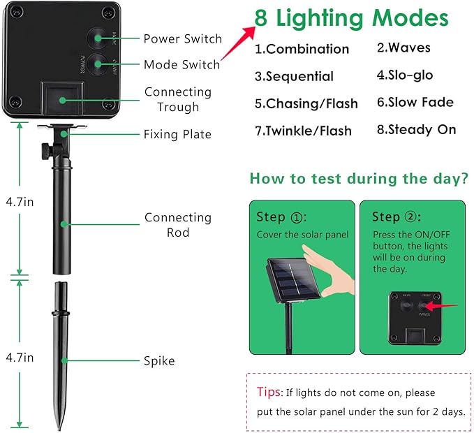 2 Pack 480 LED Solar Chrismas Lights Outdoor, 170 FT Super Long Solar String Lights for Outside with 8 Modes & Memory Function, Waterproof Twinkle Light for Xmas Tree Party Decorations (Multicolor)