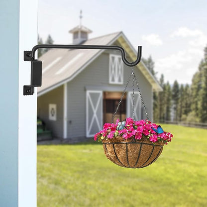AILIN YELOKIE 15" 360° Swivel Plant Hanger - Heavy Duty Solid Steel Wall Hook, 12-Directional Adjustable for Bird Feeders, Outdoor/Indoor Plants, Garden & Patio (2-Pack)