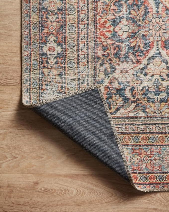 Loloi Amber Lewis Georgie Collection GER-01 Red/Navy 2'-6" x 9'-6", .19" Pile Height, Runner Rug