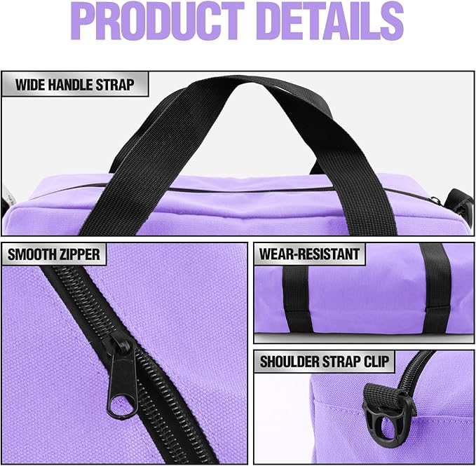 Small Tool Bag, Canvas Tool Storage Bag, Large Capacity Multipurpose Zipper Soft Tote Organizer Pouch for Electrician, Plumbing, Gardening,Tools Bags for Men (Purple, 13 Inch)