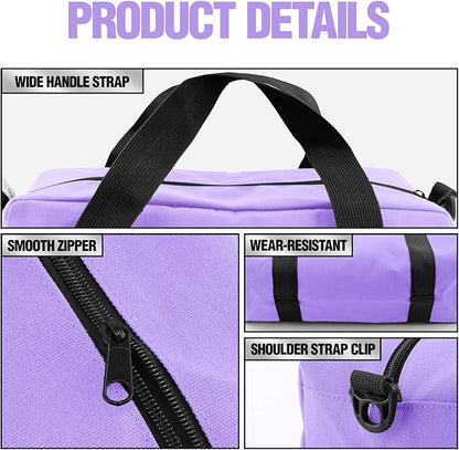 Small Tool Bag, Canvas Tool Storage Bag, Large Capacity Multipurpose Zipper Soft Tote Organizer Pouch for Electrician, Plumbing, Gardening,Tools Bags for Men (Purple, 14 Inch)