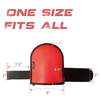 Replaceable Inner Cushion Knee Pads for Work, Super Soft Leather Knee Pads for Gardening, Cleaning, Construction, Flooring and Garage –Shorts Available, RED