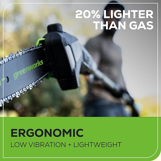 Greenworks 60v Pro 10-Inch Cordless pole Saw (only tool), 13m/s Cutting Speed, Brushless Motor, Auto Oiling