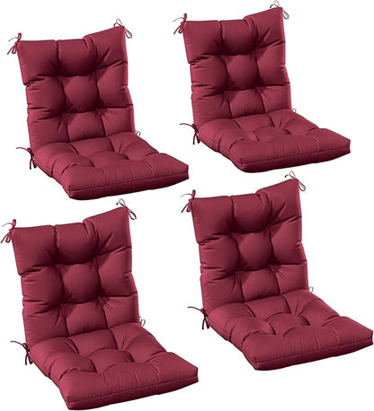 Patio Seat&Back Chair Cushions for Outdoor Furniture，Comfortable Cushions for Rocking/Dining/Lawn Chair-Set of 4