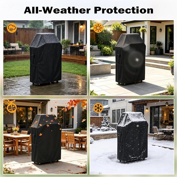 Grill Cover for KitchenAid 2-Burner Gas Grills, Heavy Duty Waterproof 28" Cover Fits 720-0891B, 720-0891R - Fade Resistant 500D Fabric Outdoor BBQ Protector, 28" W x 19" D x 44" H