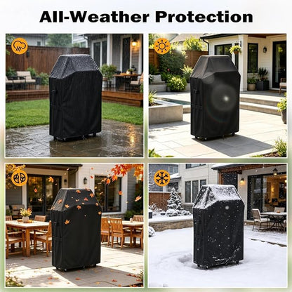 Grill Cover for KitchenAid 2-Burner Gas Grills, Heavy Duty Waterproof 28" Cover Fits 720-0891B, 720-0891R - Fade Resistant 500D Fabric Outdoor BBQ Protector, 28" W x 19" D x 44" H