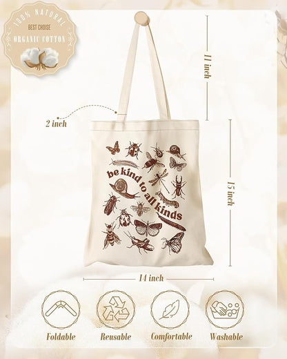 Miss Adola Aesthetic Canvas Tote Bag for Women - Sturdy Cloth Cotton Totes Bag with Pattern Shoulder Bag