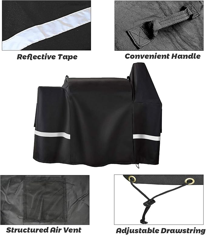 Utheer Pit Boss Grill Cover for 850 DX and 820 Deluxe, 56 x 27 x 50 in, 600D Waterproof Pellet Smoker Cover, Fits PB820PS1 PB850PS2 Competition Sportsman Wood Pellet Grills