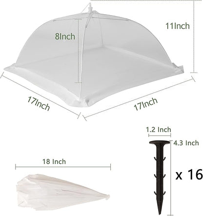 Costyle 4 Pack Plant Protectors from Animals Mesh Plant Cover for Strawberry Vegetables, 17 inch Plant Umbrella to Keep Animals Rabbits Out (Mesh, 17" x 17" x 8")