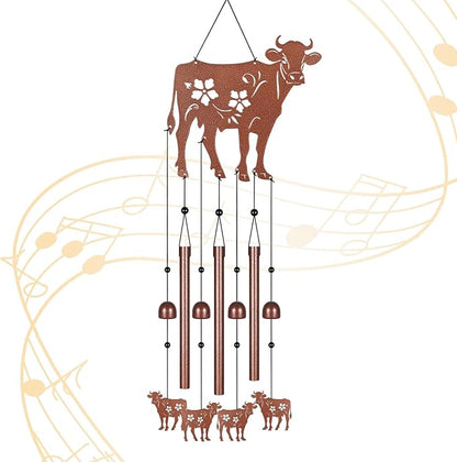 Metals Cow Wind Chimes for Outside to Create a Zen Atmosphere Suitable for Outdoor Garden Patio Home Decor,Melodious Melodic Tones Wind Chimes Suitable as A Birthday Gift for Women Mom
