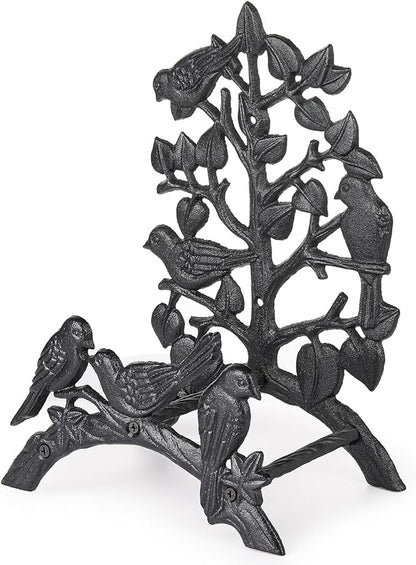 Sungmor Heavy Duty Cast Iron Garden Hose Holder - Wall Mounted Water Hanger - Retro Style Decorative Rack Reel - 50FT 75FT 100FT Bulter Storage - Indoor Outdoor Metal Stand
