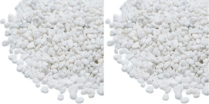 Mr. Fireglass 10 lbs White Pebbles,1/5" Natural Decorative River Rocks Aquarium Gravel for Indoor Plants, Vases, Succulents and Outdoor Garden Landscaping (Pack of 2)