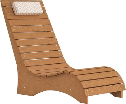 LUE BONA HDPS Pool Chair, Fade-Resistant Use in Pools Up to 10-Inches Deep Pools Lounge Chair for Sun Shelf, Chaise Lounger with Headrest for Outside Pool Deck